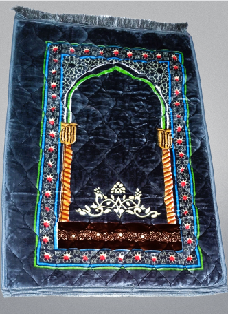 Blue and Green Embroidered Prayer Mat (Ja Namaz)