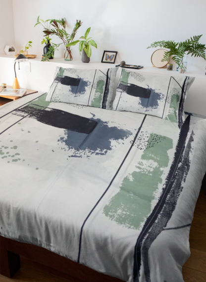 Speckled Harmony Bed Sheet Set – Artful Spray Design